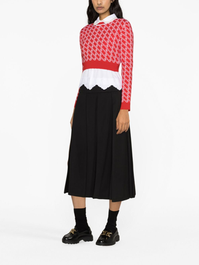 Shop Patou A-line Midi Skirt In Black