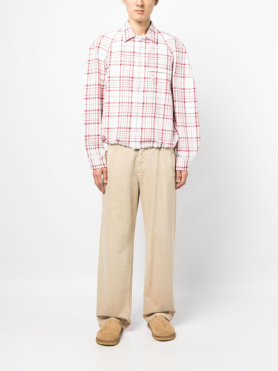 Shop Jacquemus Checked Cotton Jacket In White