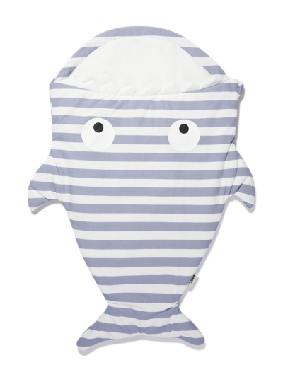 Shop Baby Bites Animal-shaped Striped Sleeping Bag In Blue