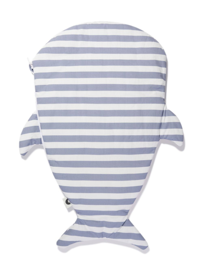 Shop Baby Bites Animal-shaped Striped Sleeping Bag In Blue