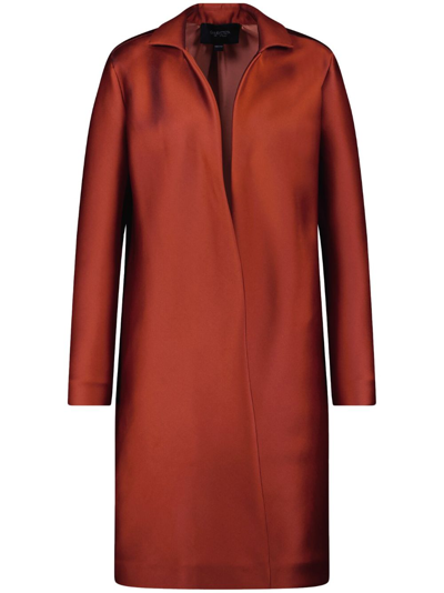 Shop Giambattista Valli Duchesse-satin Coat In Brown