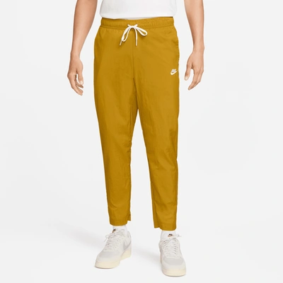 Shop Nike Mens  Club Lightweight Woven Pants In Bronzine/white