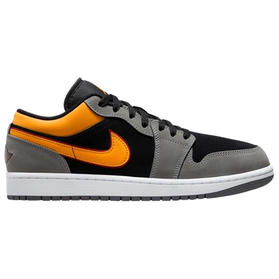 Shop Jordan Mens  Air  1 Low Se In Black/vivid Orange/lt Graphite