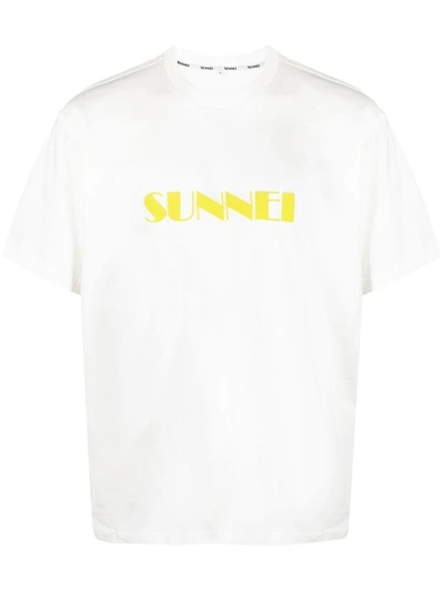 Shop Sunnei Classic Logo Sprayed T-shirt In White