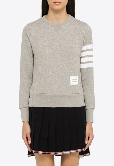 Shop Thom Browne 4-bar Pullover Sweatshirt In Gray