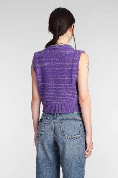 Shop Ganni Vest In Viola Wool