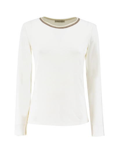 Shop Le Tricot Perugia Sweater In Offwhit/offwhite/bei