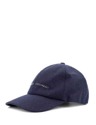 Shop Brunello Cucinelli Hat In Blu_sabbia