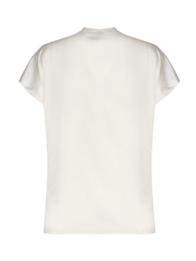 Shop Pinko Stretch Satin Top In Ivory