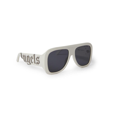 Shop Palm Angels Eyewear In Bianco/grigio