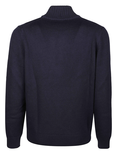 Shop Fay Turtleneck Sweater In Blu Navy/platino