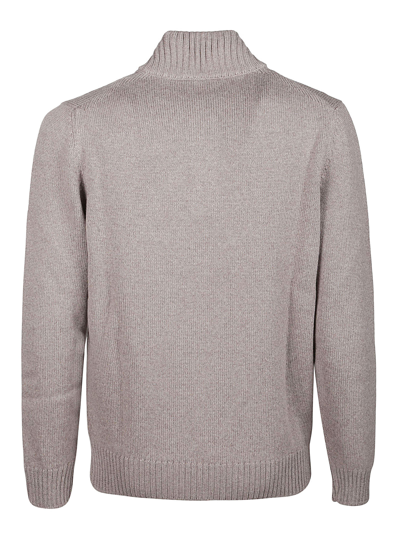 Fay Half Zip Pullover In Vacchetta/platino