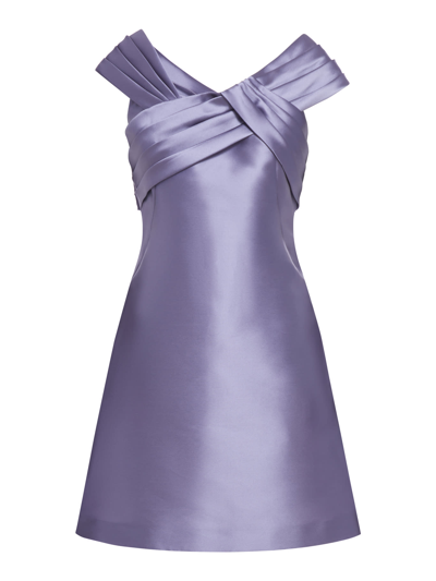 Shop Alberta Ferretti Mikado Dress In Purple
