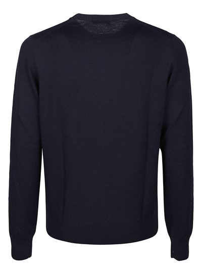 Shop Fay Round Neck Sweater In Blu Navy