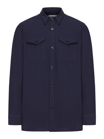 Shop Ami Alexandre Mattiussi Overshirt In Night Blue