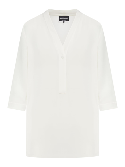 Shop Giorgio Armani Shirt In Bn Brilliant White