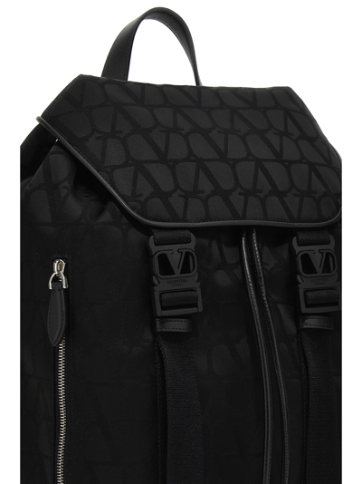 Shop Valentino Garavani Black Iconographe Backpack