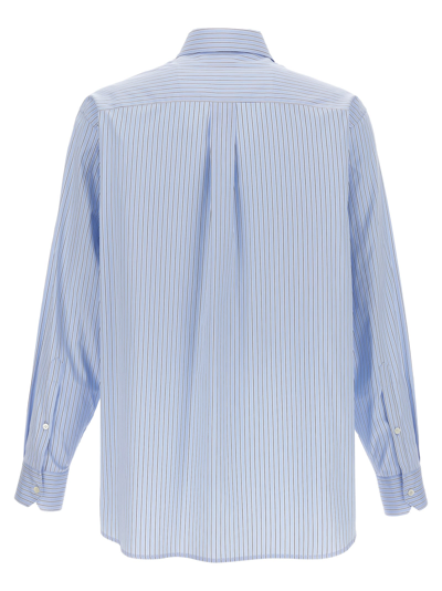 Shop Valentino Striped Shirt In Light Blue