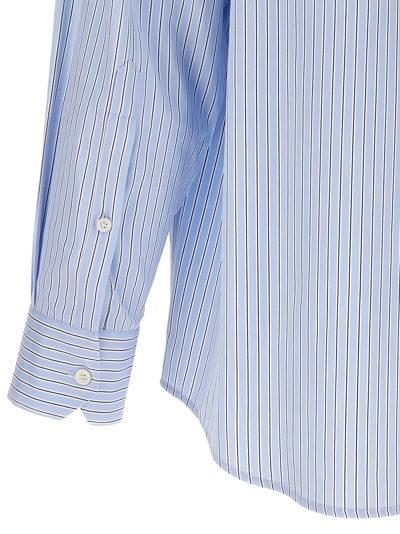 Shop Valentino Striped Shirt In Light Blue
