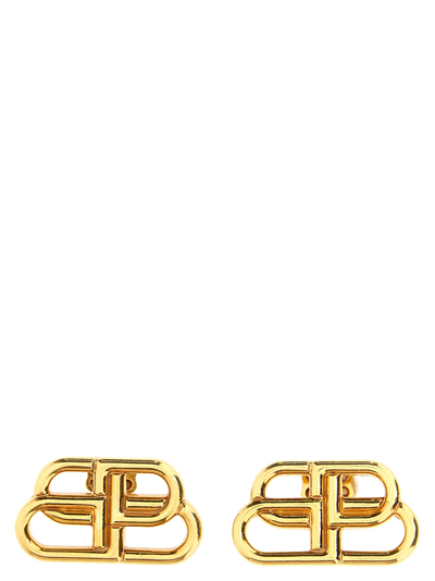 Shop Balenciaga Bb Earrings In Gold