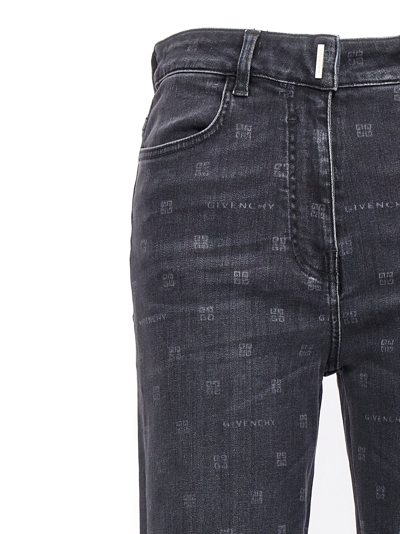Shop Givenchy Logo Print Jeans In Black