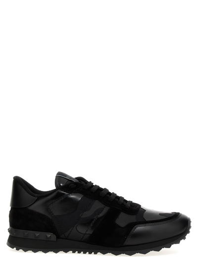 Shop Valentino Garavani Rockrunner Sneakers In Black