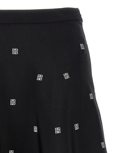 Shop Givenchy All Over Logo Skirt In White/black