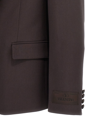 Shop Valentino Maison  Blazer Jacket In Brown
