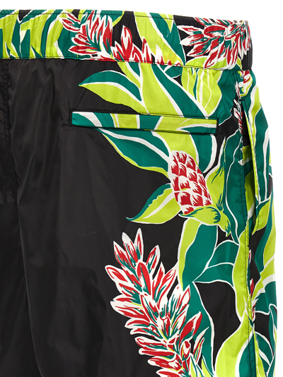 Shop Valentino Floral Printed Swimming Trunks In Multicolor