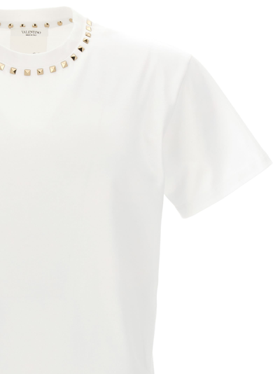 Shop Valentino Black Untitled T-shirt In White