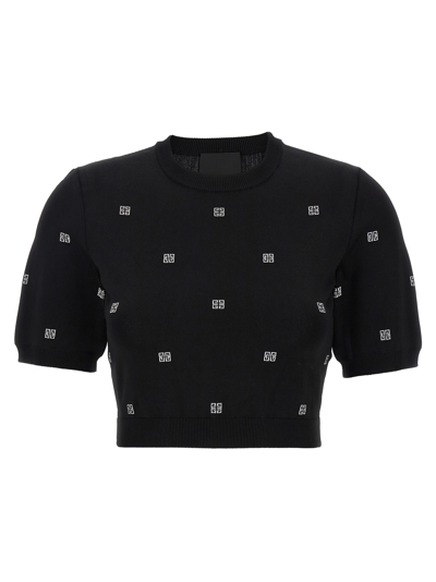 Shop Givenchy All Over Logo Top In White/black