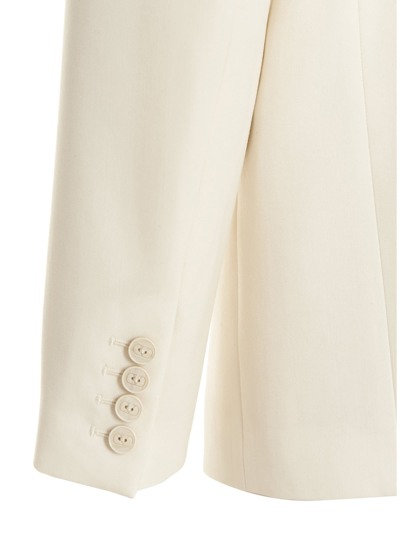Shop Valentino Wool Double Breast Blazer Jacket In White