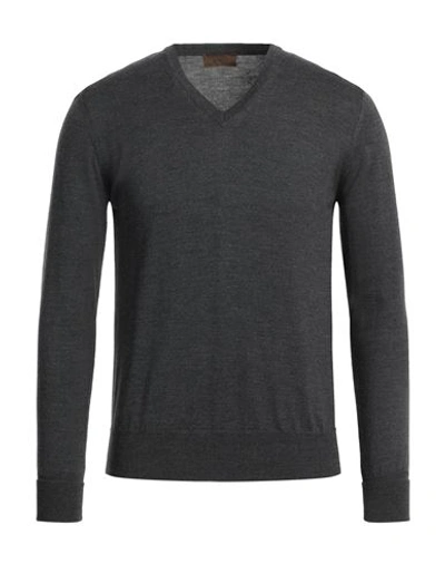 Shop Alpha Massimo Rebecchi Man Sweater Lead Size 36 Merino Wool In Grey