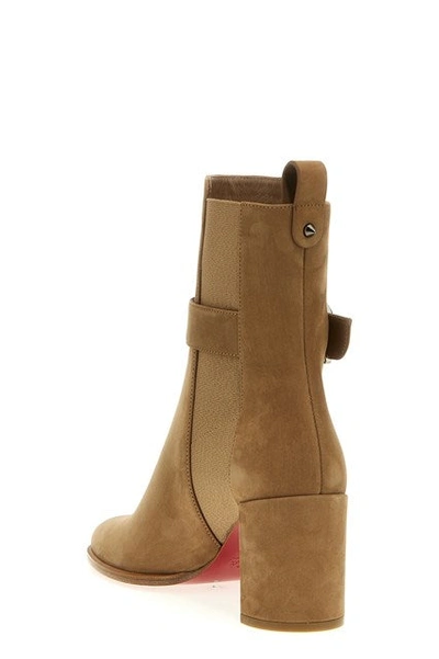 Shop Christian Louboutin Unisex Cl' Ankle Boots In Brown