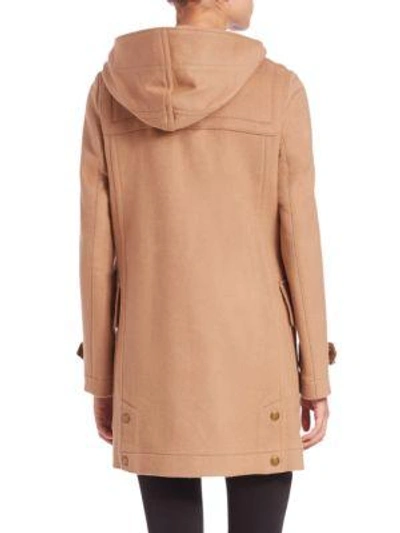 Shop Burberry Finsdale Wool Toggle Coat In New Camel