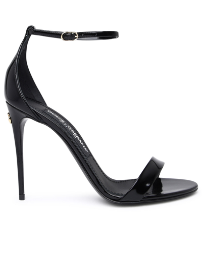 Shop Dolce & Gabbana Woman Black Patent Leather Sandals