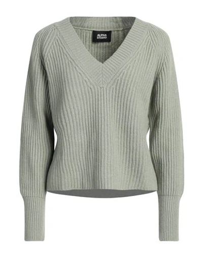 Shop Alpha Studio Woman Sweater Sage Green Size 6 Wool, Cashmere