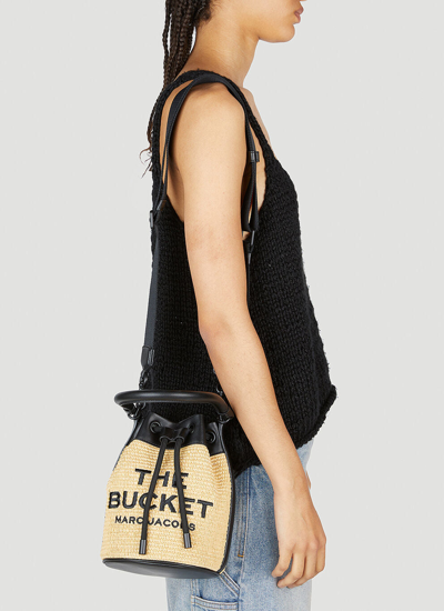 Shop Marc Jacobs Women Straw Bucket Bag In Cream
