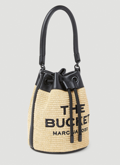 Shop Marc Jacobs Women Straw Bucket Bag In Cream