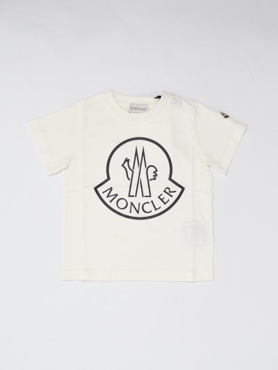 Shop Moncler T-shirt T-shirt In Panna