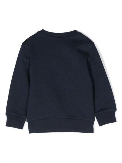 Shop Dsquared2 Navy Blue Cotton Sweatshirt