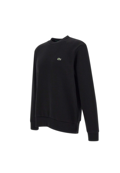 Shop Lacoste Cotton Swetashirt In Black