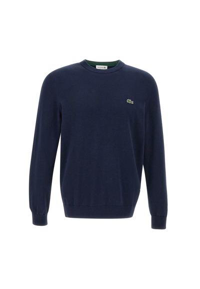 Shop Lacoste Cotton Pullover In Blue