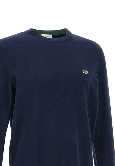 Shop Lacoste Cotton Pullover In Blue