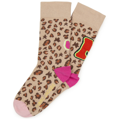 Shop Marc Jacobs Socks With Print In Beige