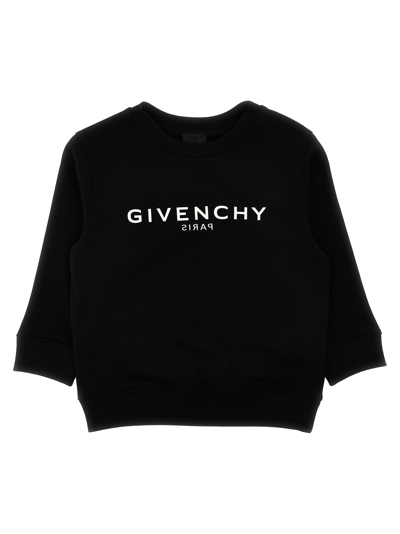 Shop Givenchy Logo Print Sweatshirt In White/black