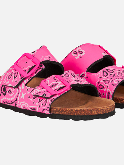 Mc2 Saint Barth Sandal Flats In Fuxia Cotton In Pink