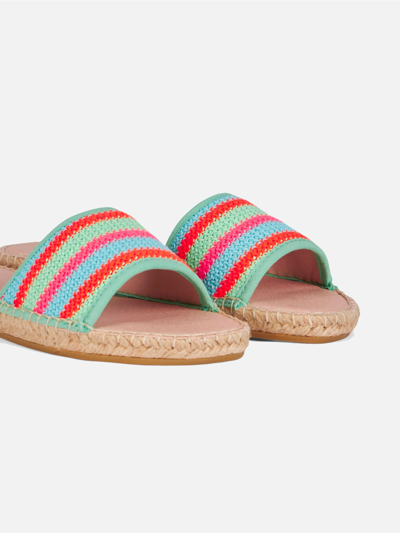 Shop Mc2 Saint Barth Woman Espadrillas With Crochet Stripes In Green