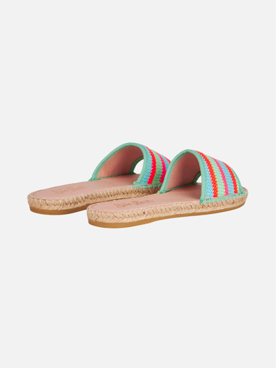 Shop Mc2 Saint Barth Woman Espadrillas With Crochet Stripes In Green