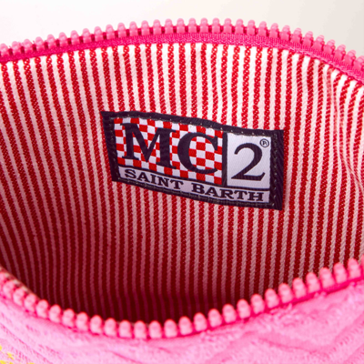 Mc2 Saint Barth Parisienne Terry Pochette With Embossed Pattern In Pink